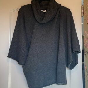 Merino wool cashmere blend cowl neck pull over
